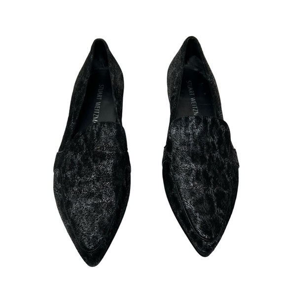 STUART WEITZMAN | Cheetah Print Loafer Flats Leather Heeled Pointed Toe Career - Picture 3 of 6